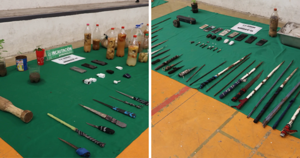 Arsenal en la cárcel de La Serena: Gendarmería decomisa casi 200 armas blancas y cientos de litros de alcohol