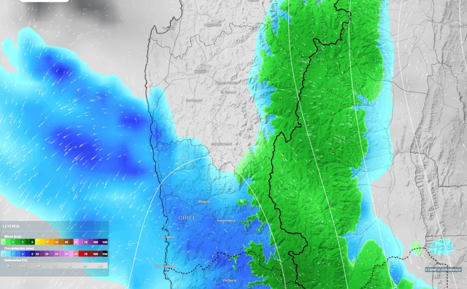 Sistema frontal llegará este miércoles a Valparaíso y Coquimbo: revisa a qué hora llovería
