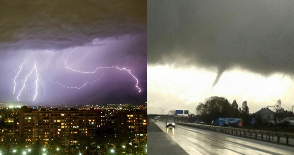 DMC advierte tormentas eléctricas y posibles fenómenos tornádicos desde Coquimbo hasta Los Lagos